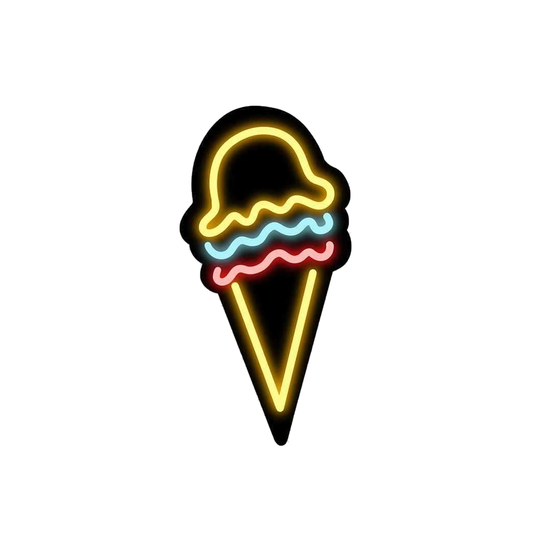 Neon Ice-Cream Sticker